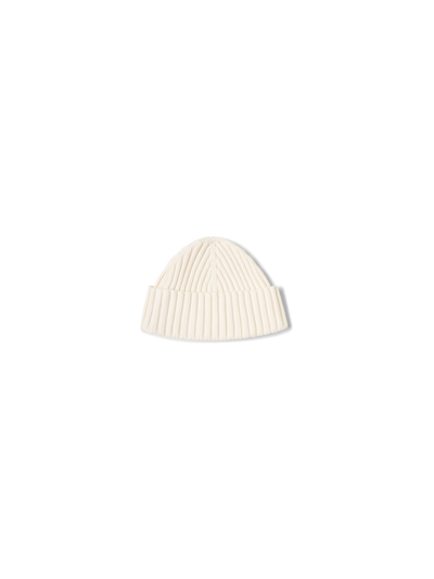 Designer Beanie aus Wolle-Kaschmir - Weiss