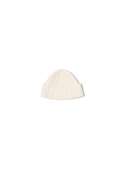 Designer Beanie aus Wolle-Kaschmir - Weiss