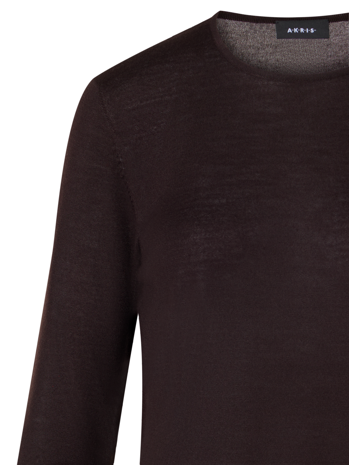 Designer Nahtloser Rundhals-Pullover aus Kaschmirseide - Braun
