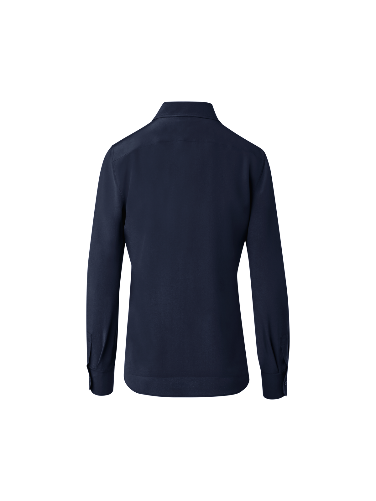 Designer Seidenbluse aus Seiden-Crêpe - Dunkelblau - Blau