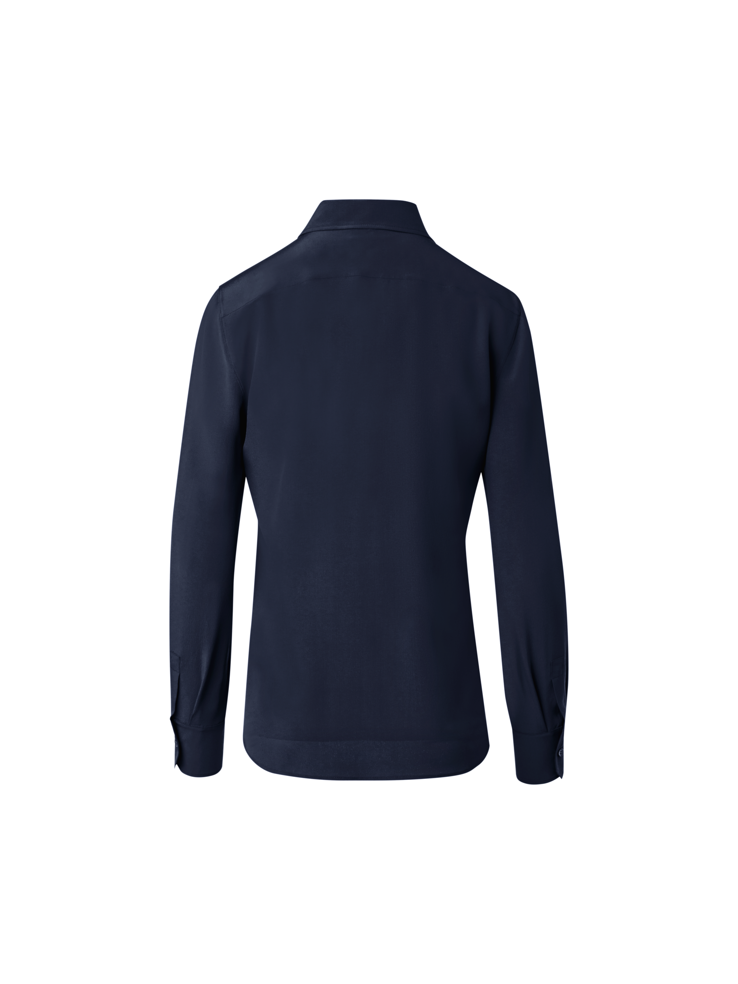 Designer Seidenbluse aus Seiden-Crêpe - Dunkelblau - Blau