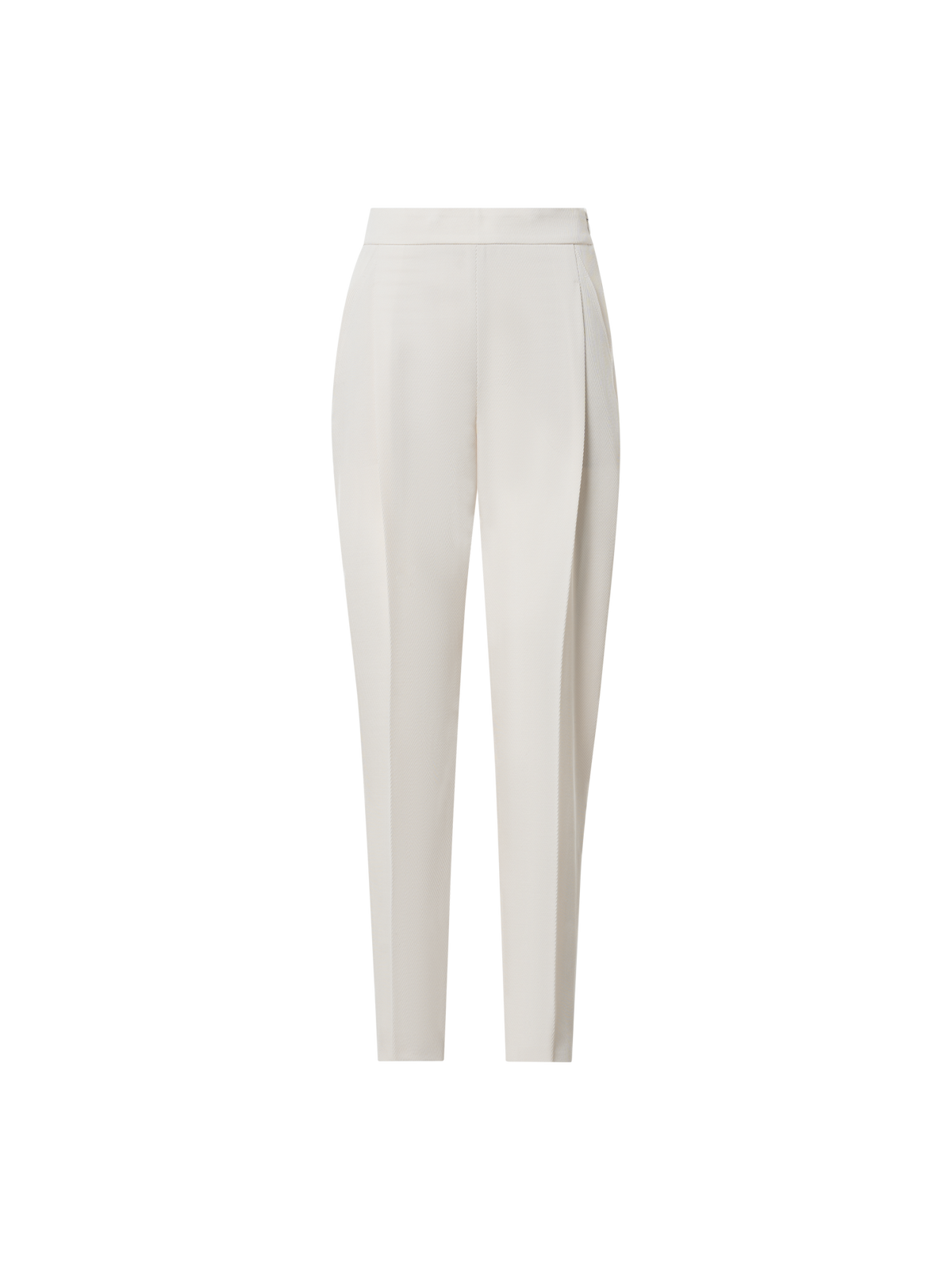 Designer Tapered gefaltete Hose aus Wolltrikotin - Ecru - Weiss