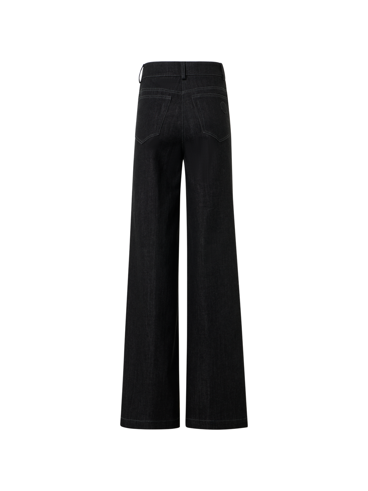 Designer Weite Stretch Baumwoll Denim Hose - Schwarz