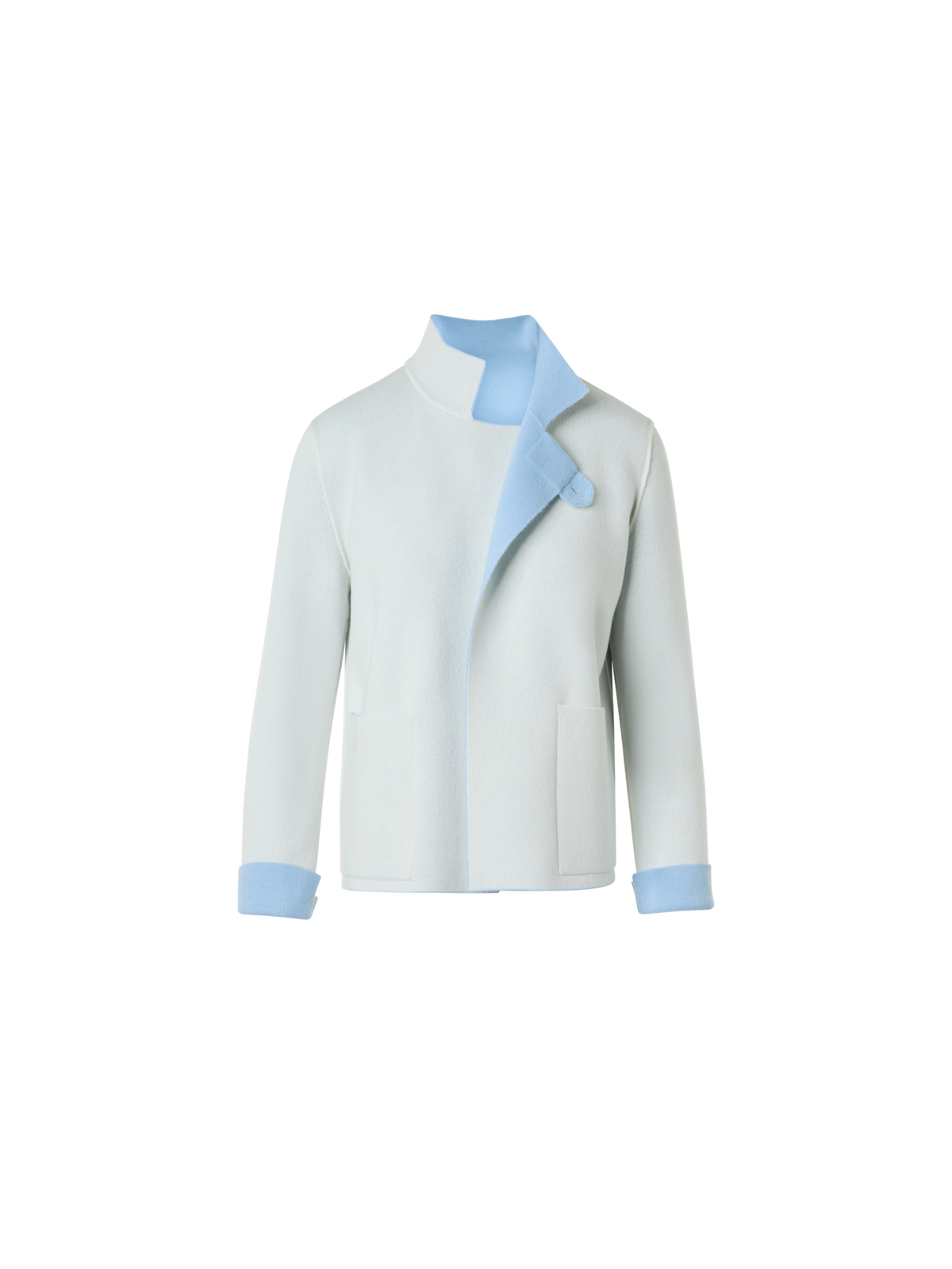 Designer Wendejacke aus Kaschmir-Doubleface - Blau - Ecru