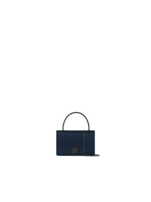 Designer Alice Mini Henkeltasche aus Satin - Dunkelblau