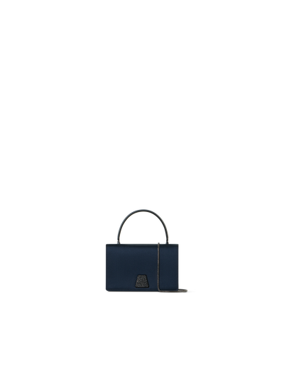 Designer Alice Mini Henkeltasche aus Satin - Dunkelblau
