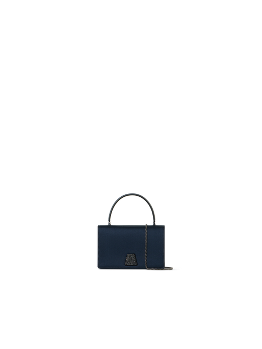 Designer Alice Mini Henkeltasche aus Satin - Dunkelblau