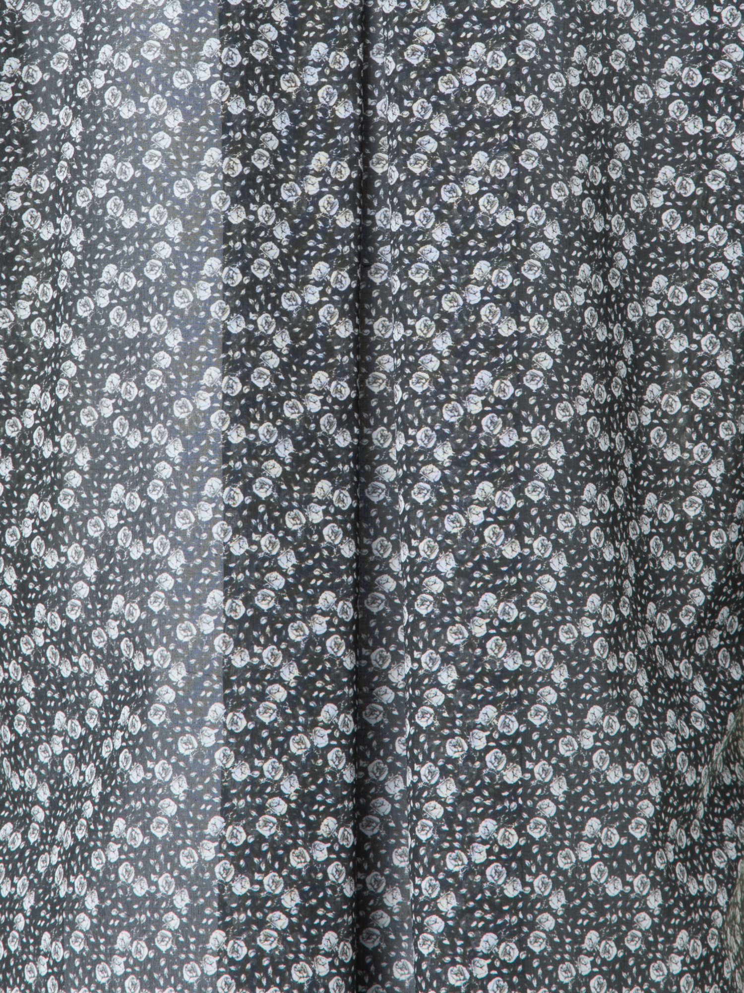 Designer Baumwoll-Tunika-Bluse mit Mini Anemone Druck - Schwarz - Bunt