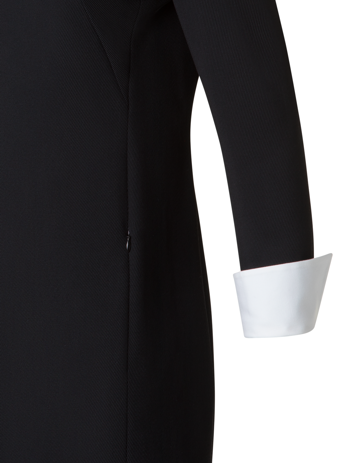 Designer Etuikleid mit abnehmbarem Kragen und Manschetten - Schwarz - Bunt