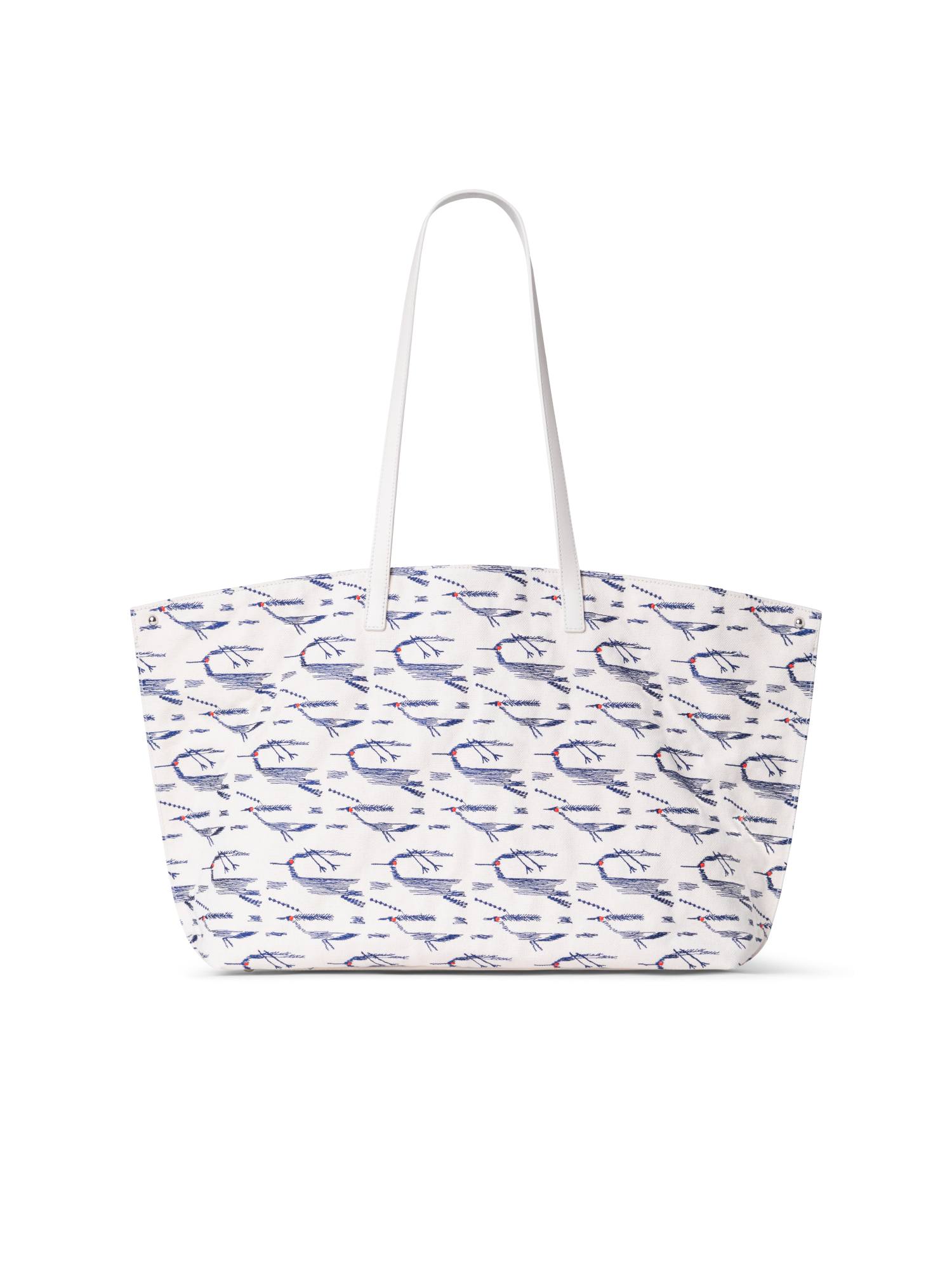 Designer Ai Medium Shoulder Tote - Weiss - Blau - Bunt - Ecru