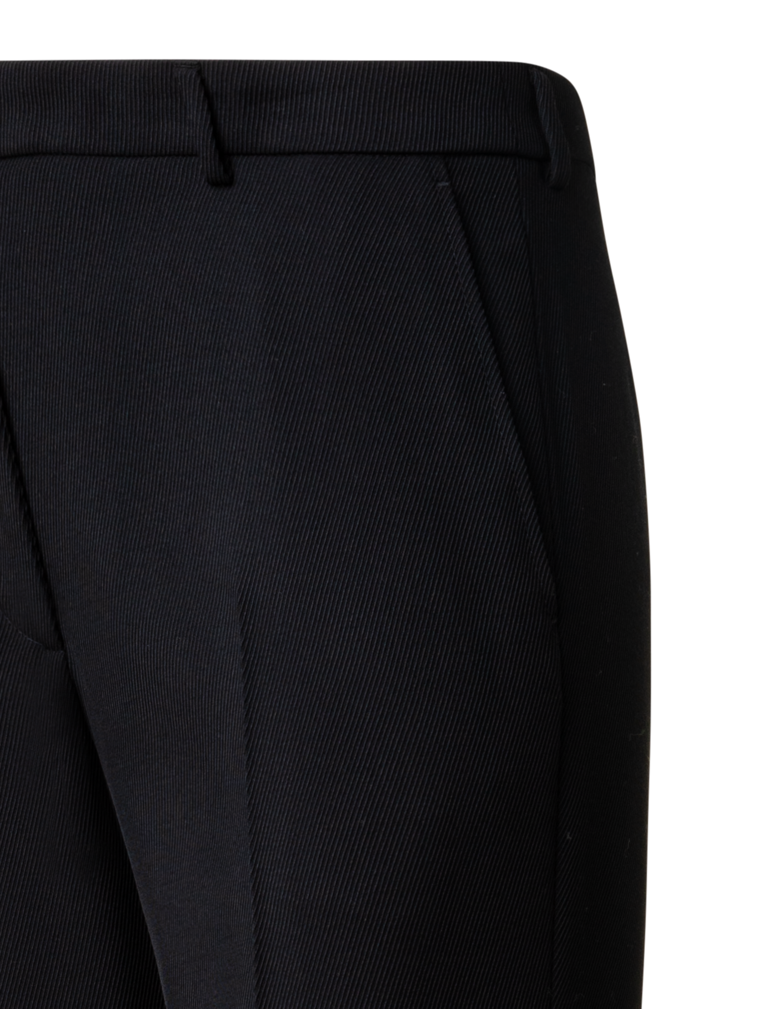 Designer Gerade Hose aus Wolltrikotine - Schwarz