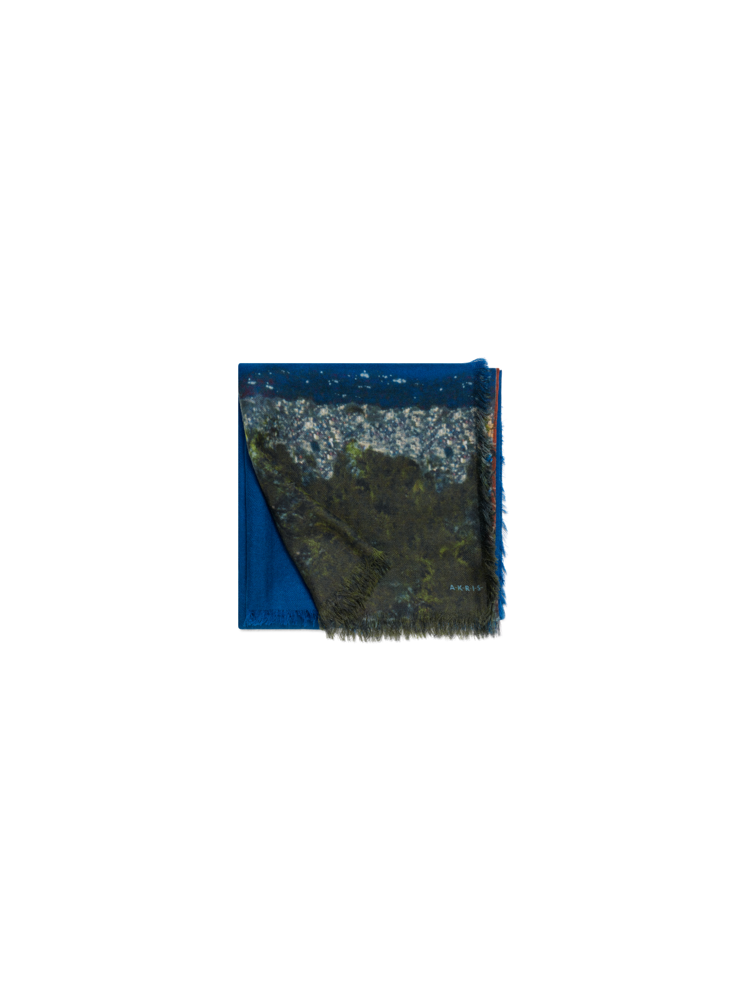 Designer Schal mit Barragan-Towers-Print - Dunkelblau - Blau - Bunt