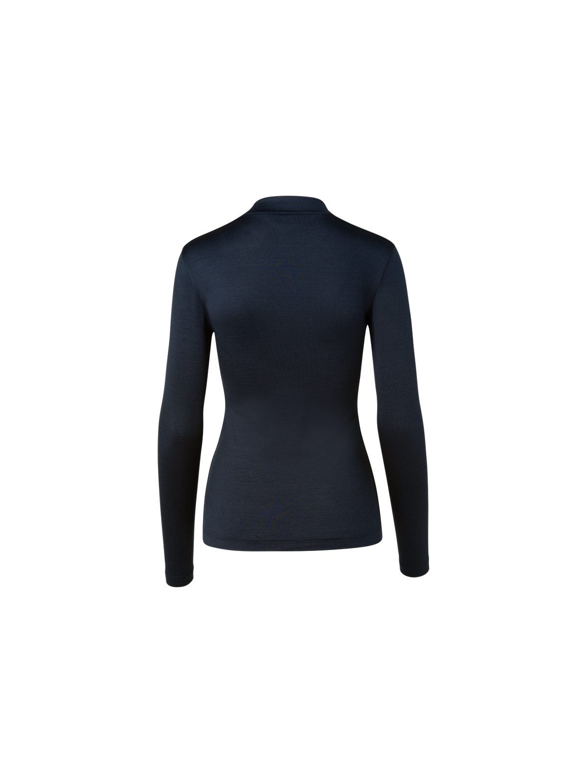 Designer Shirt aus Seide und Jersey mit V-Ausschnitt - Dunkelblau - Blau