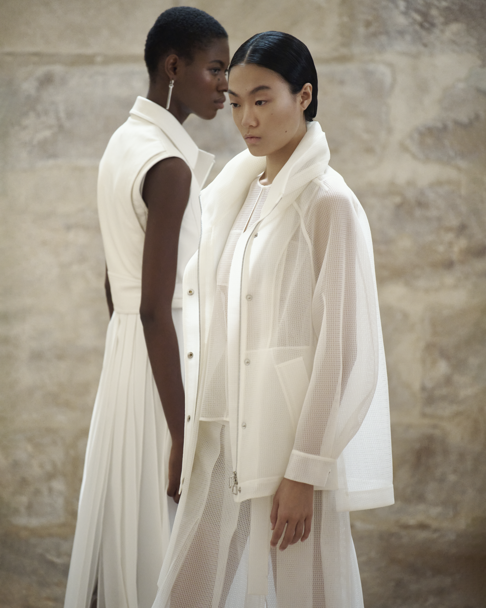 Designer Wasserabweisender und Transparenter Parka - Weiss 