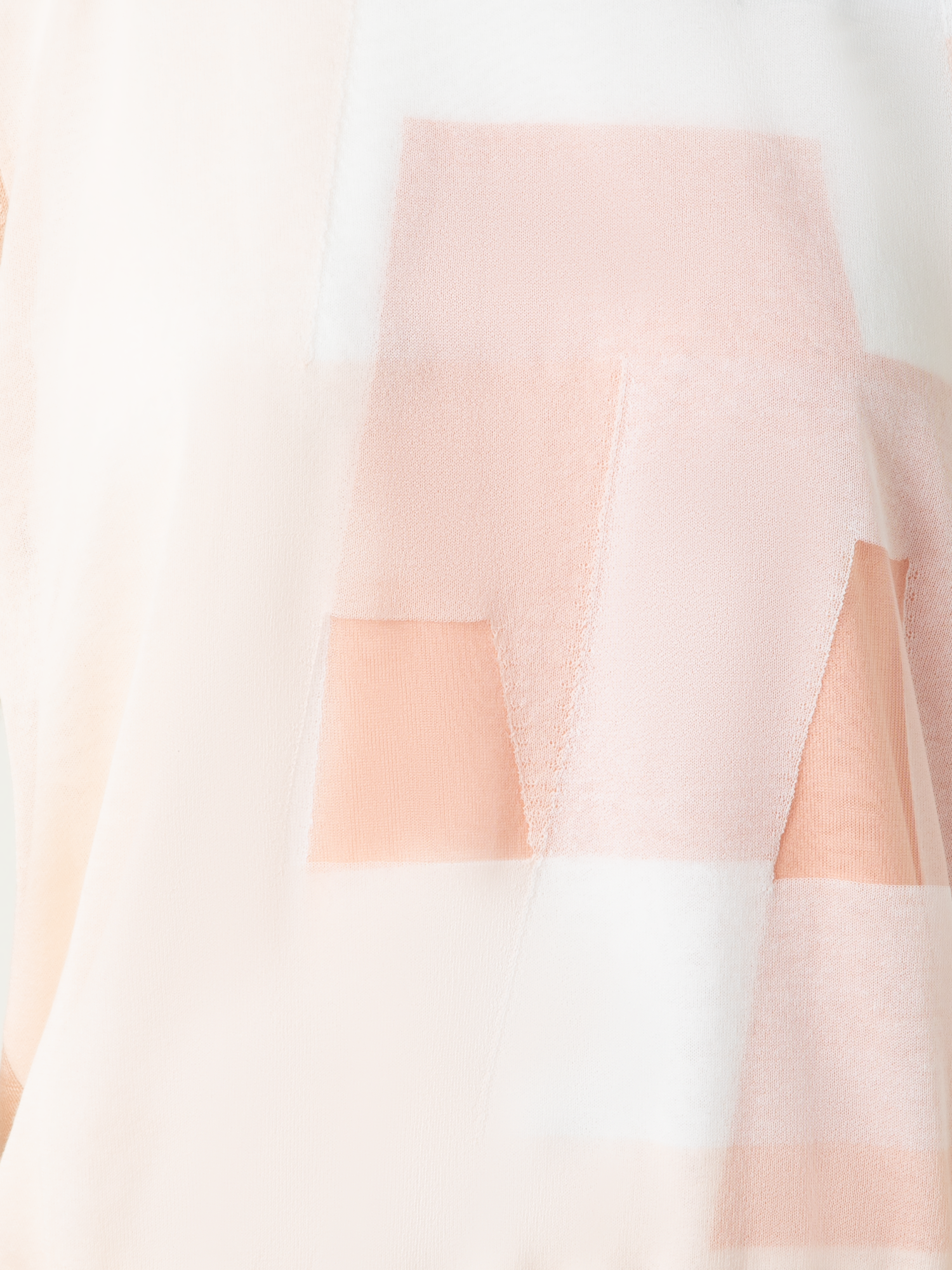 Designer Doppellagiger Intarsien-Pullover - Bunt - Beige - Rosa