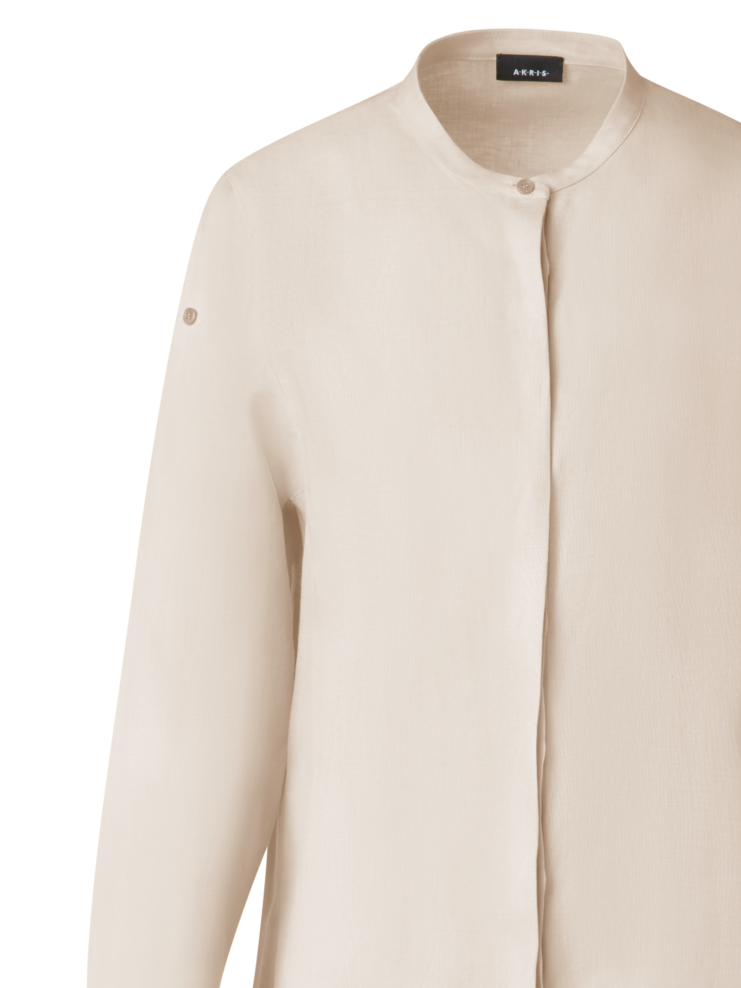 Designer Oversize Leinen-Tunika-Bluse - Beige