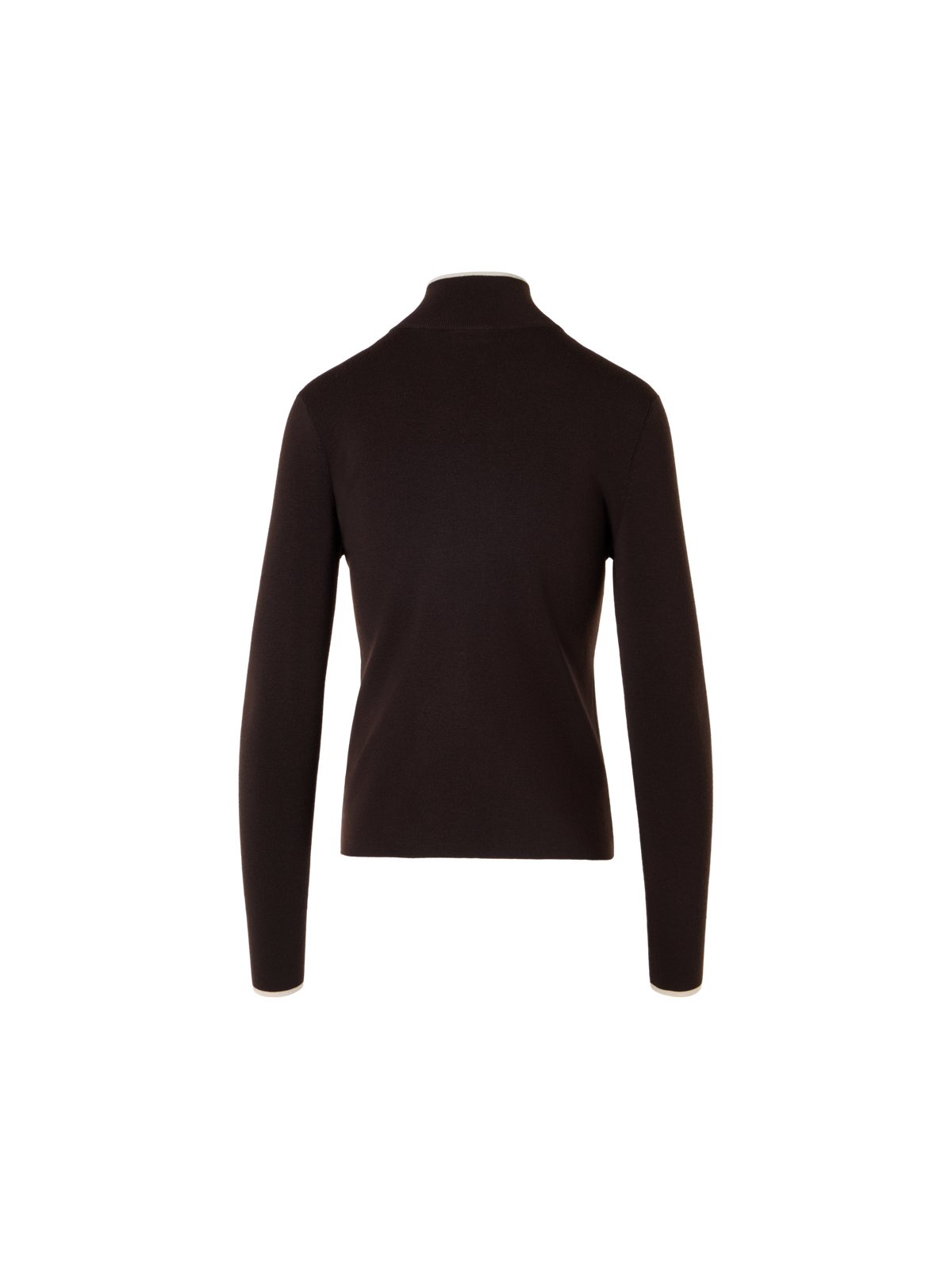 Designer Taillierter Zipp-Cardigan mit Kontrastpaspel - Braun