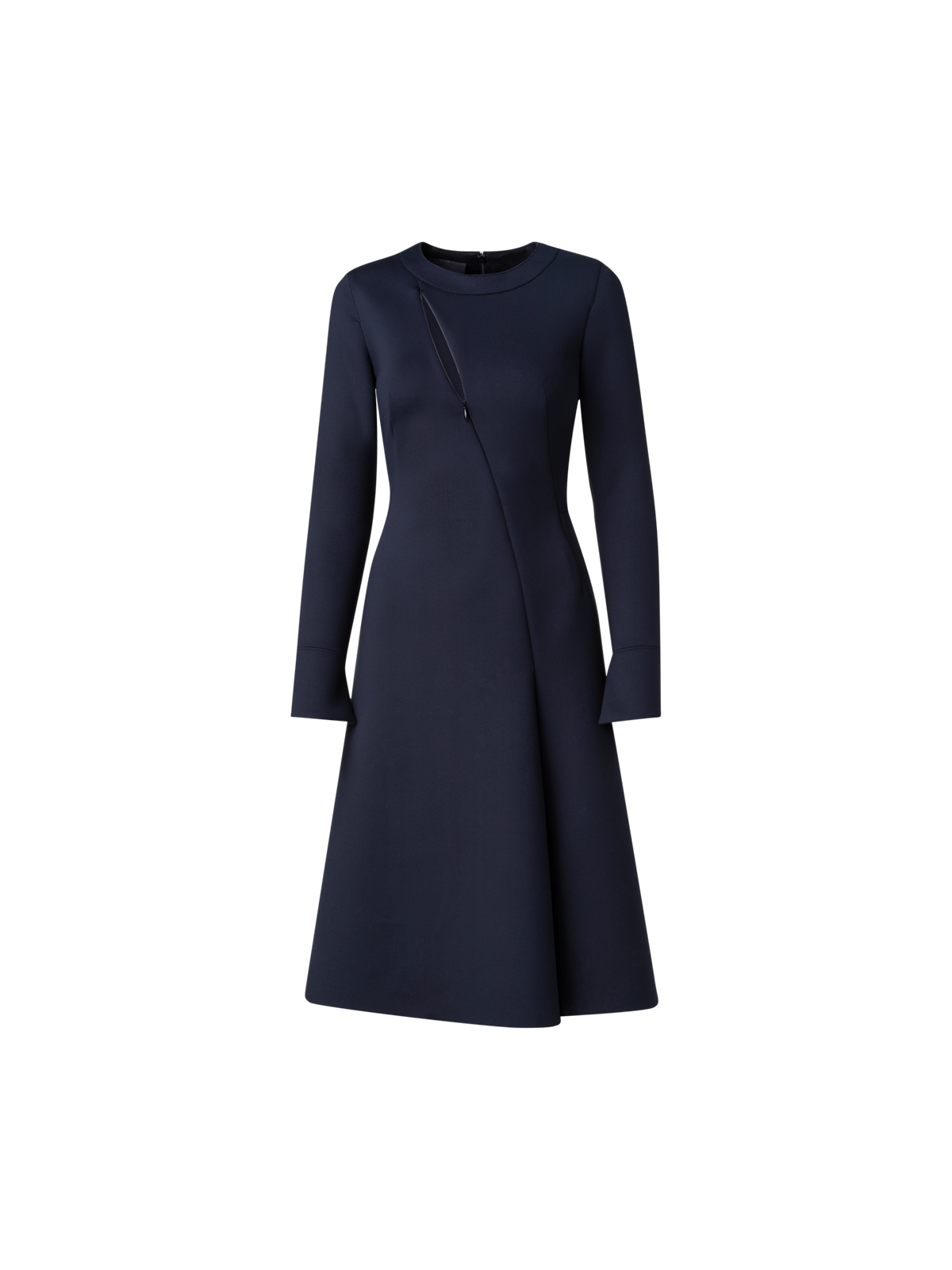 Designer Neopren-Kleid in A-Linie - Schwarz