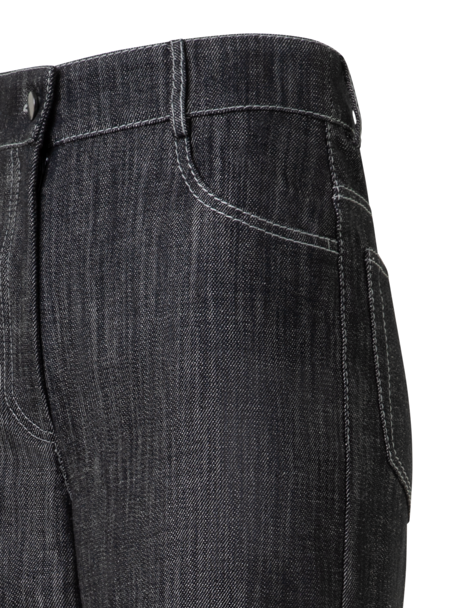 Designer Weite Winter-Jeanshose aus Baumwolle - Schwarz - Grau