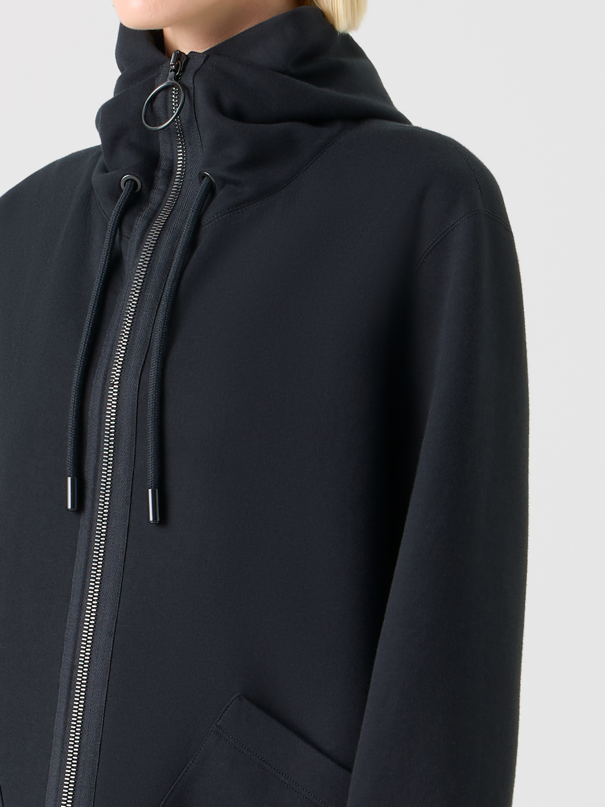 Designer Sweatshirtjacke aus Baumwollmischung - Schwarz #editorial