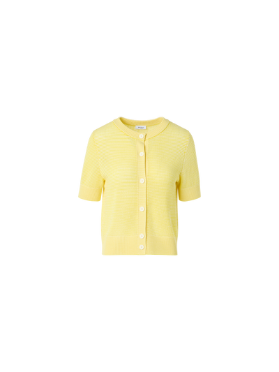 Designer Cropped Bolero-Cardigan aus Merinowolle - Gelb