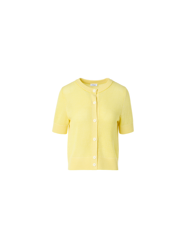 Designer Cropped Bolero-Cardigan aus Merinowolle - Gelb