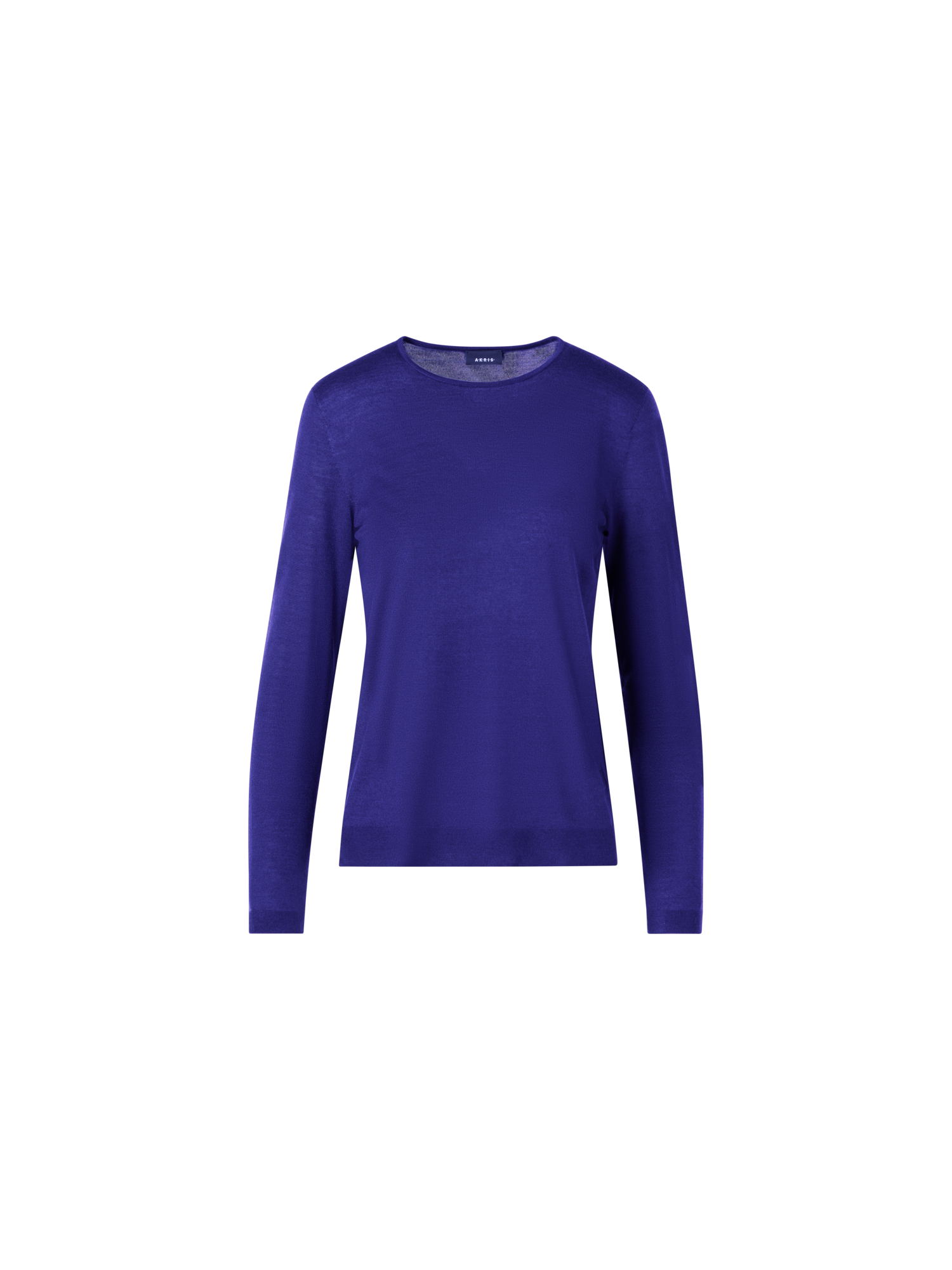 Designer Langärmeliger Strickpullover aus Kaschmir-Seide - Violett