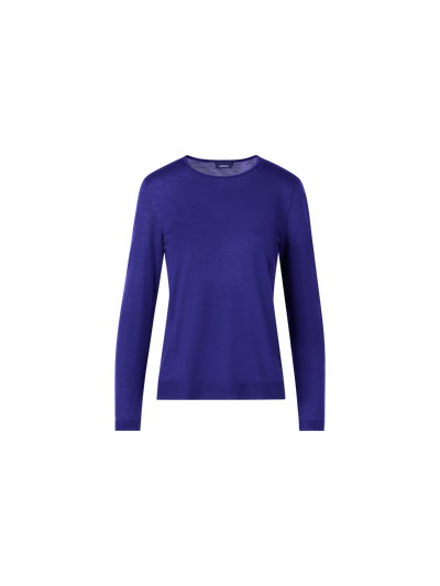 Designer Langärmeliger Strickpullover aus Kaschmir-Seide - Violett