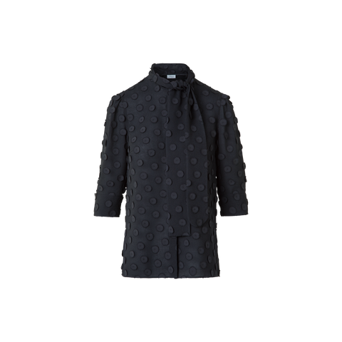 Blouse with Bow and 3D Polka Dots