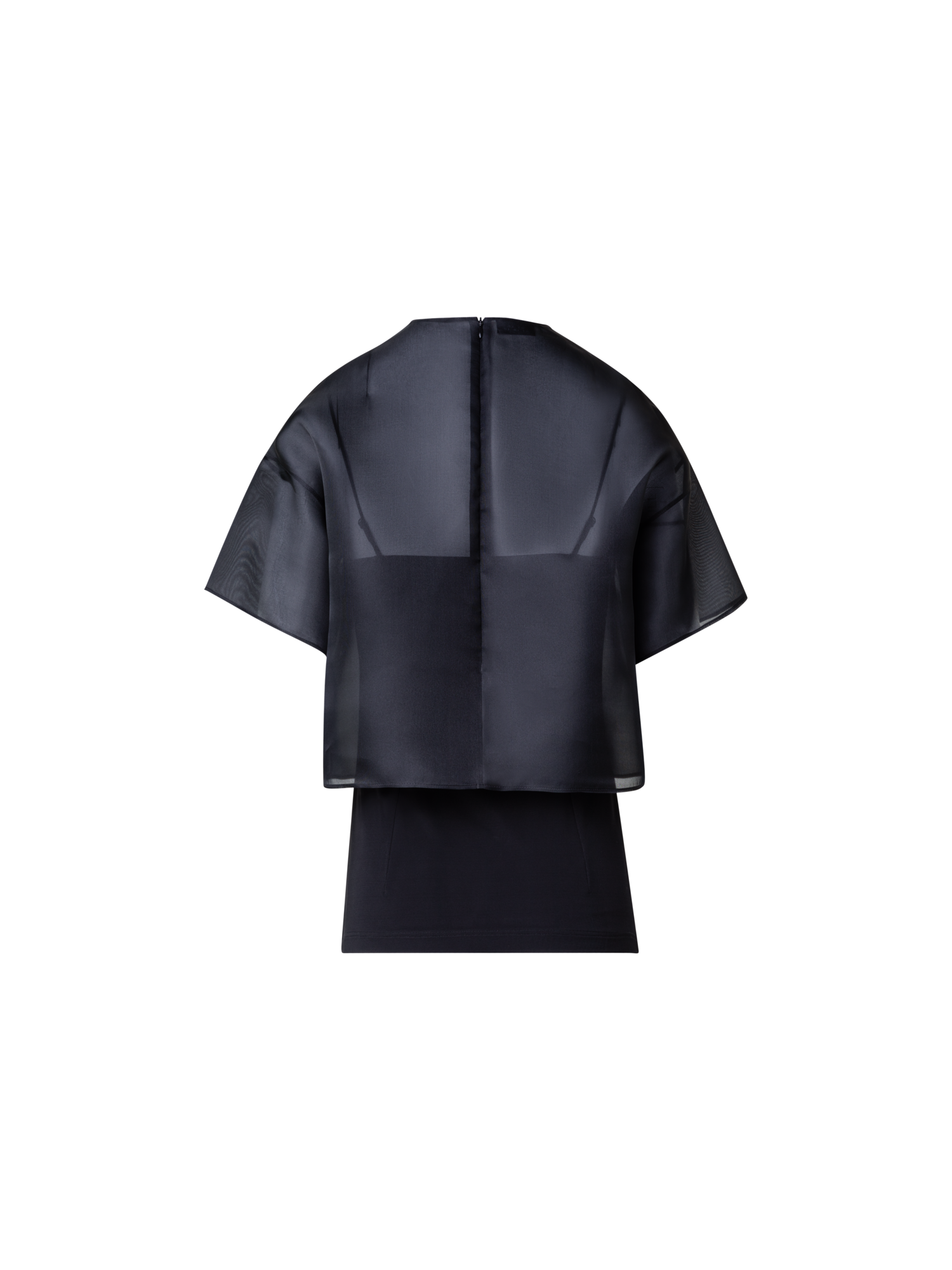 Designer Organza Bluse mit Poppy - Schwarz