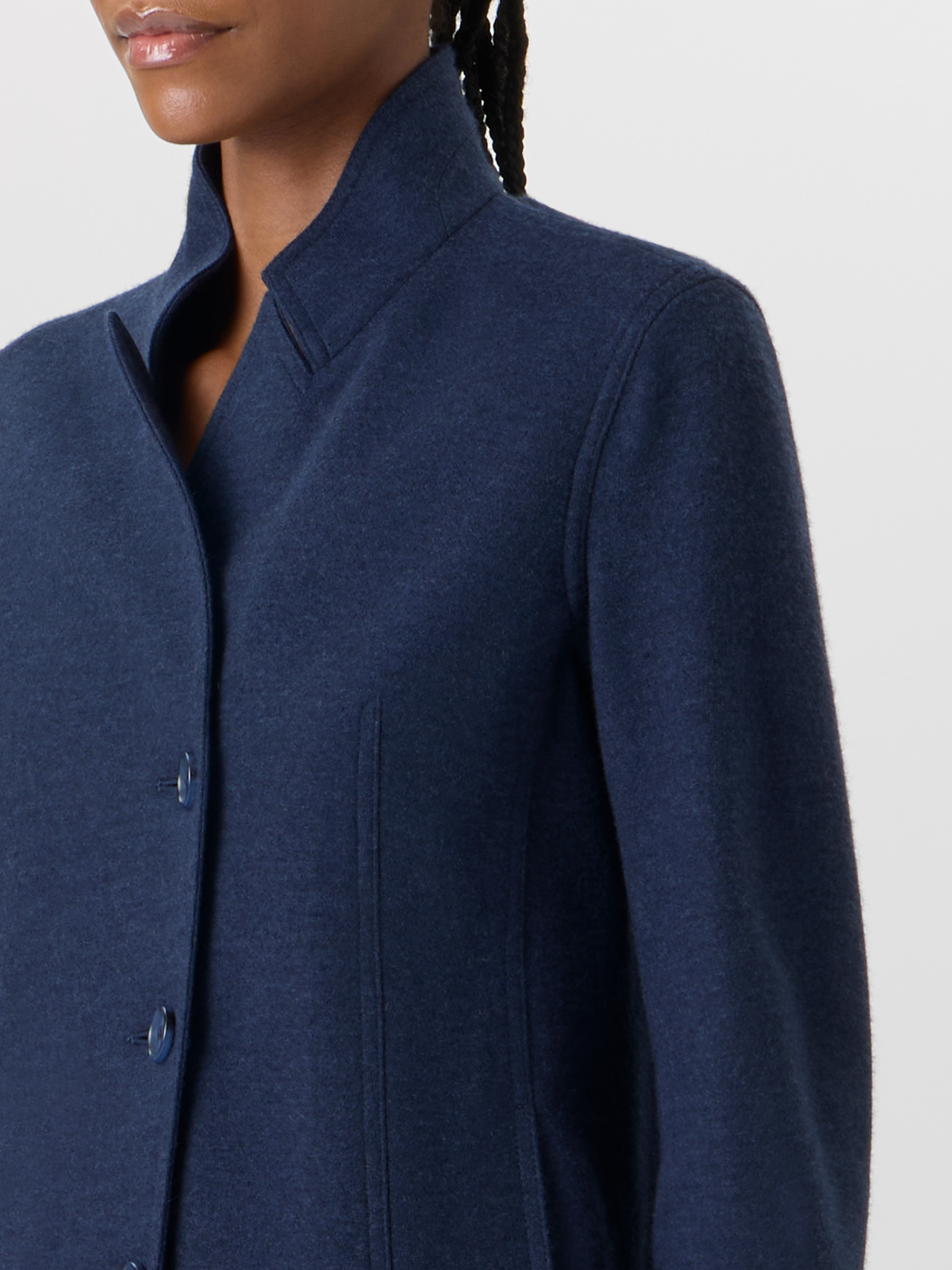Designer Lima Kurzjacke aus Kaschmirjersey - Blau 