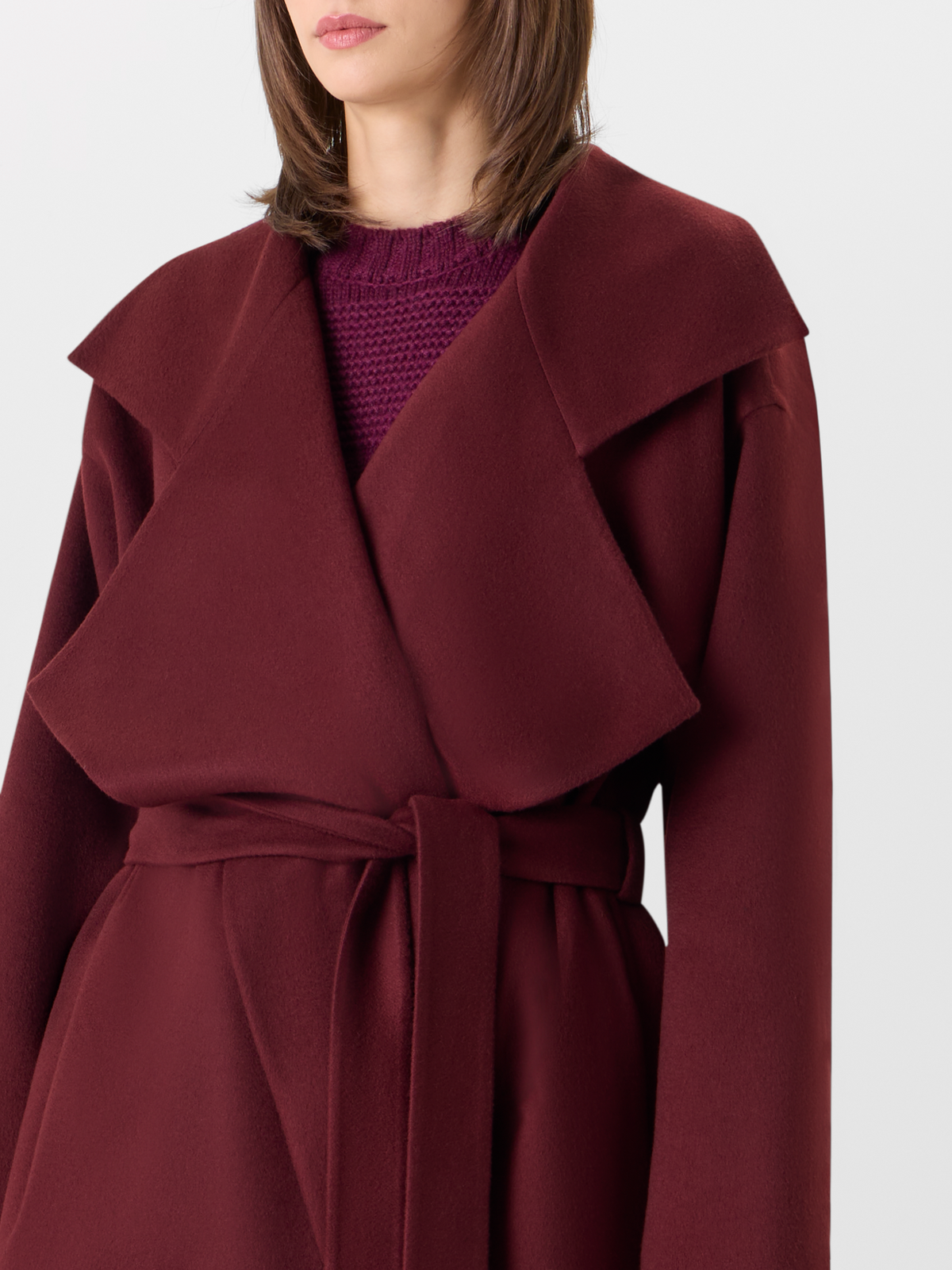 Designer Wickelmantel aus Kaschmir-Double-Face - Rot 