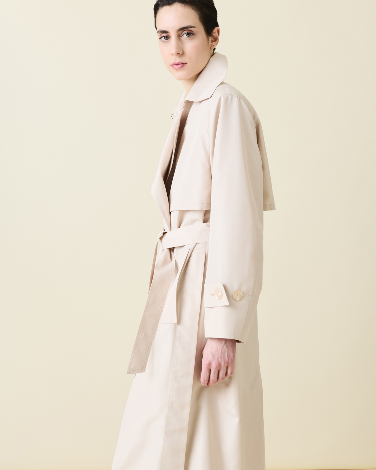Designer Oversize Seiden-Trenchcoat - Beige #editorial
