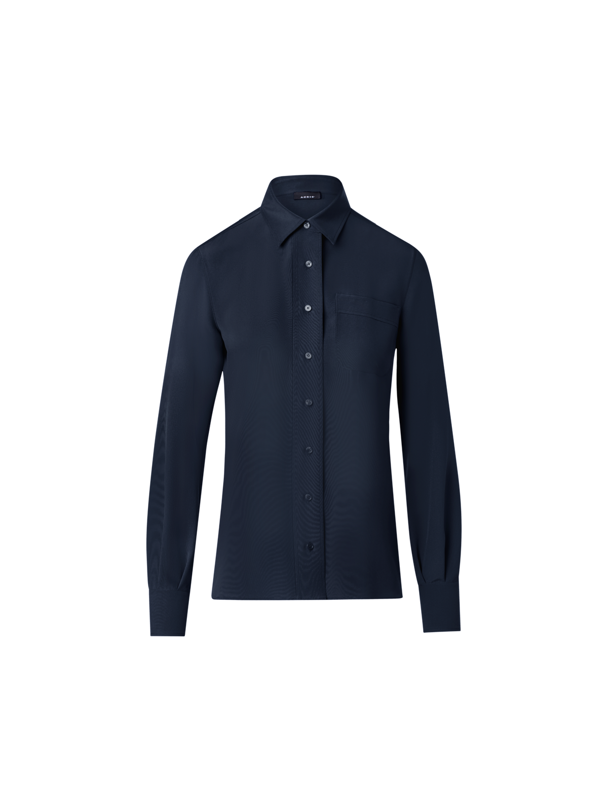 Designer Seidenbluse aus Seiden-Crêpe - Dunkelblau - Blau