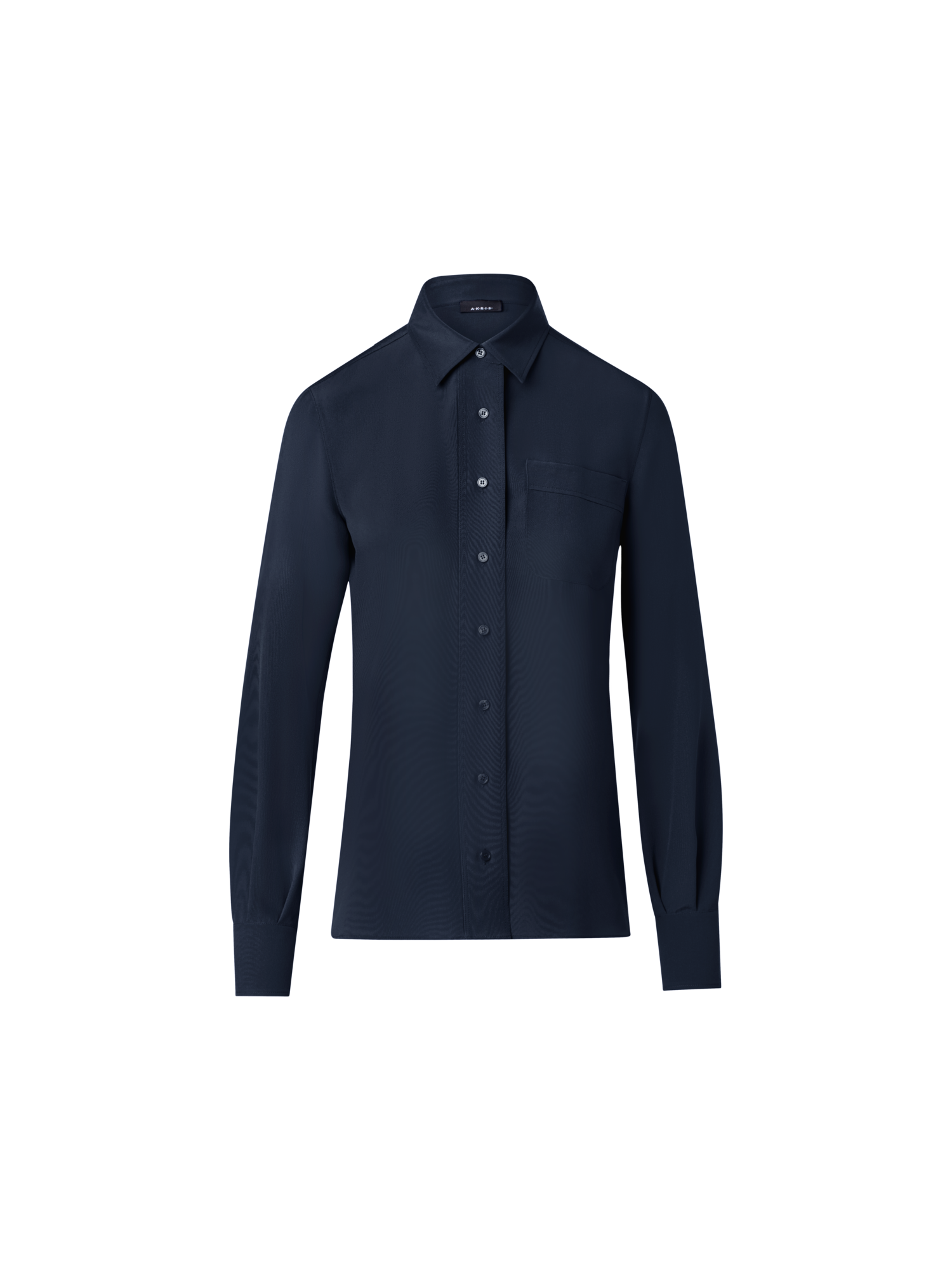 Designer Seidenbluse aus Seiden-Crêpe - Dunkelblau - Blau