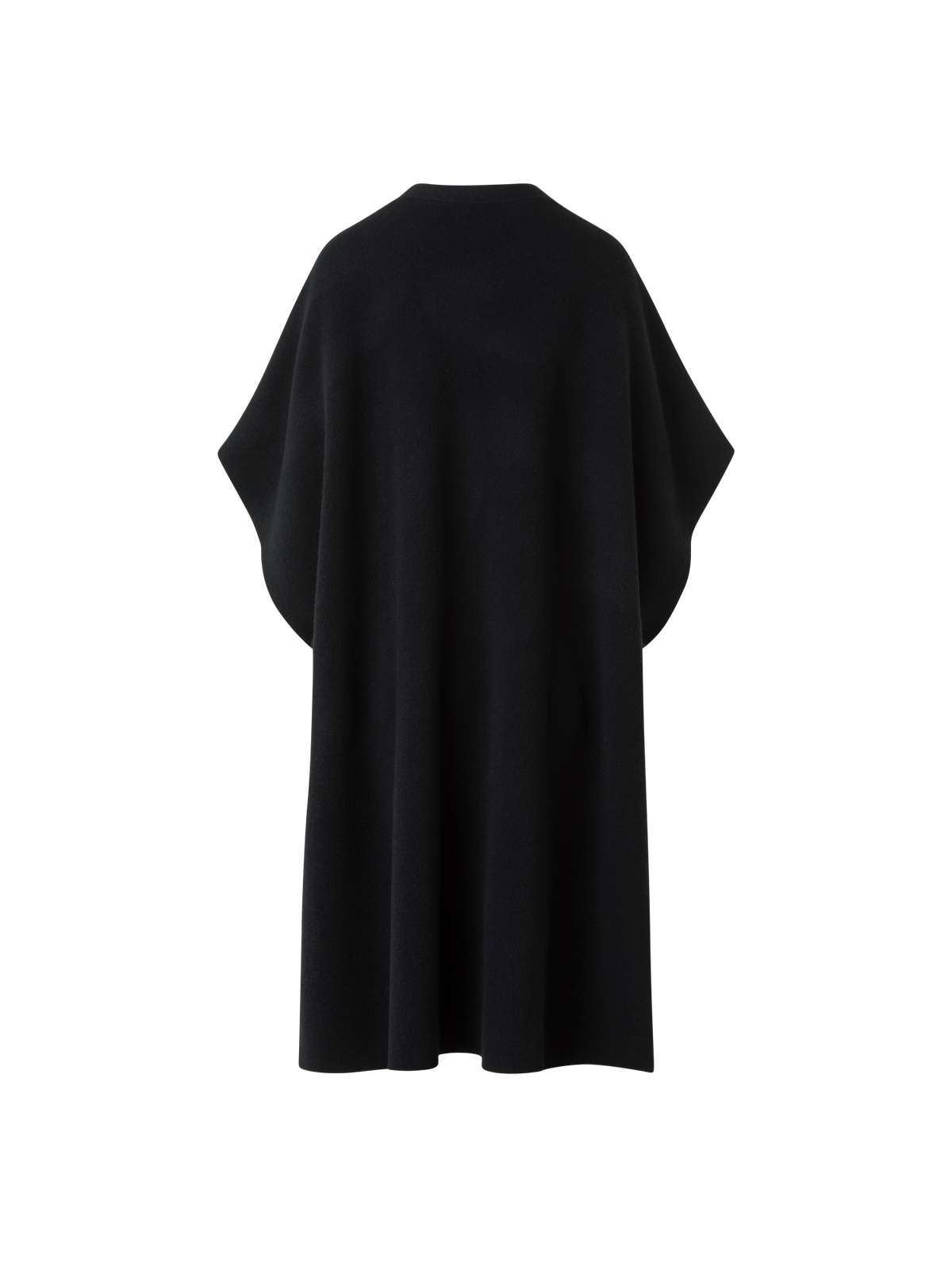 Designer Bi-Color Kaschmir Doubleface Strick Cape - Schwarz - Dunkelblau - Blau - Bunt