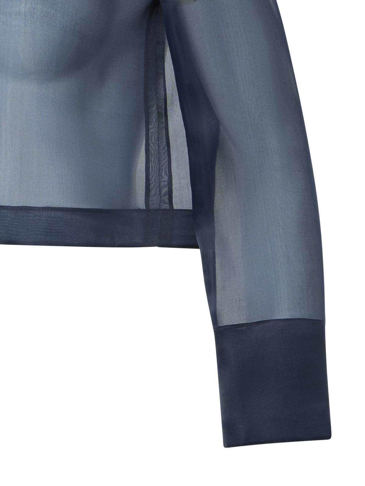 Designer Kurze Jacke aus Seidenorganza - Dunkelblau