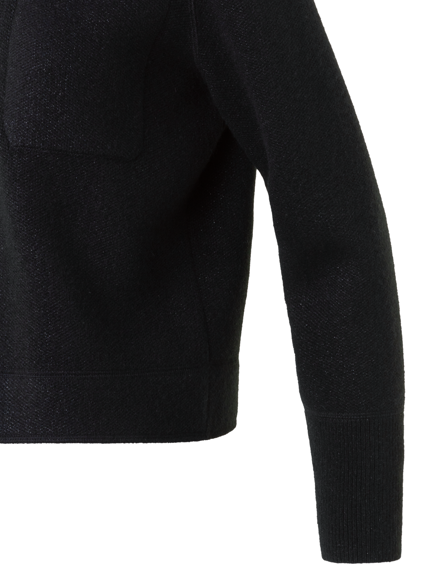 Designer Kurzer Kaschmir-Lamé Cardigan mit Zobelkragen - Schwarz