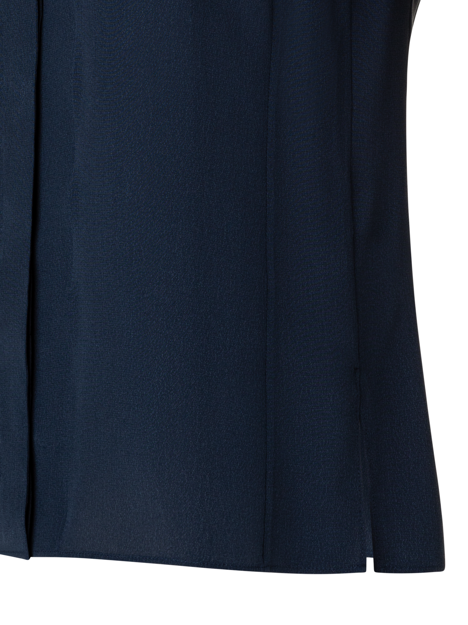 Designer Seidenbluse mit Stehkragen - Dunkelblau - Blau