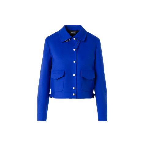 Kurzer Wollflanell Doubleface Blouson