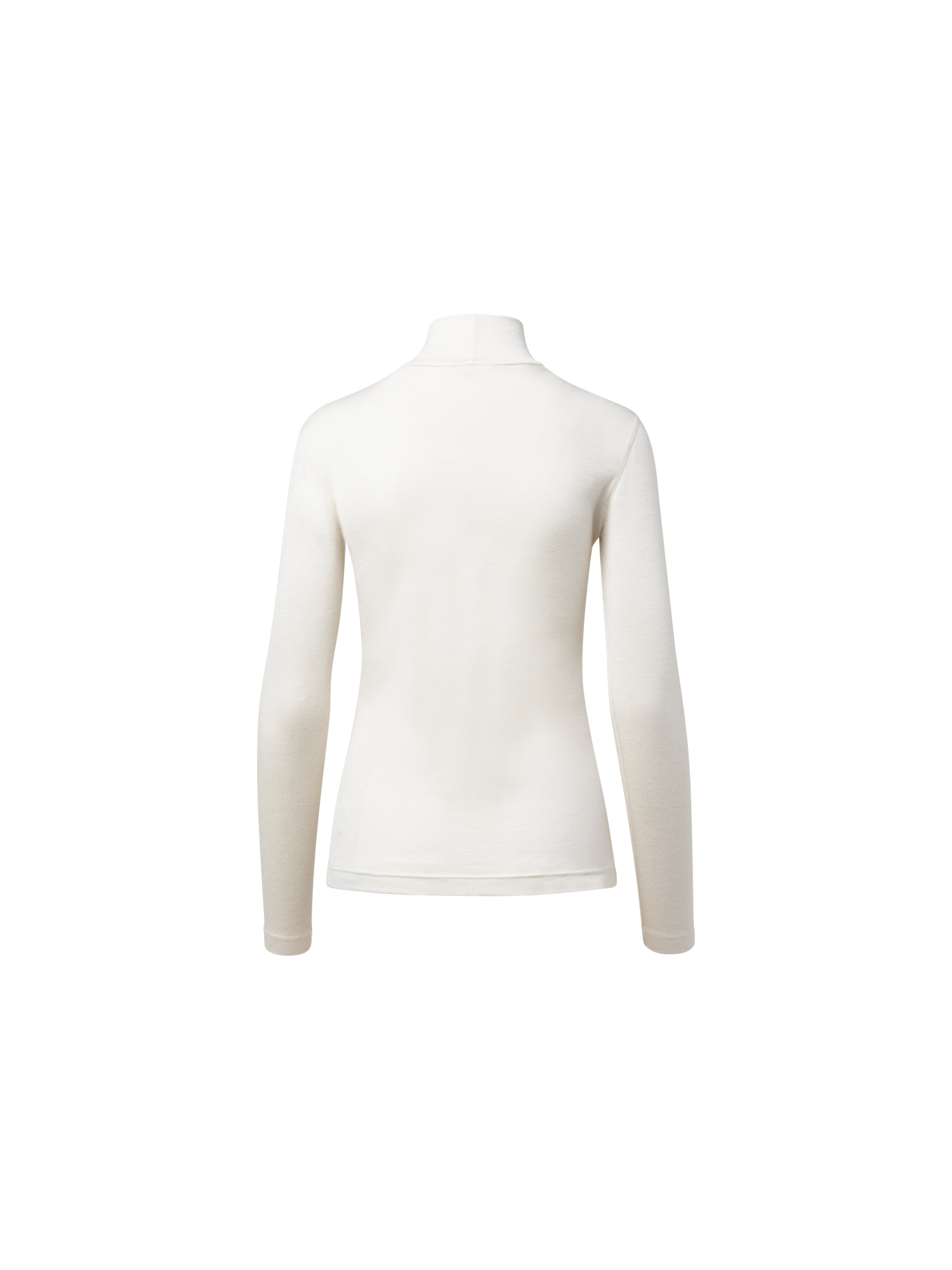 Designer Rollkragenpullover aus Kaschmir-Seiden-Jersey - Ecru - Weiss