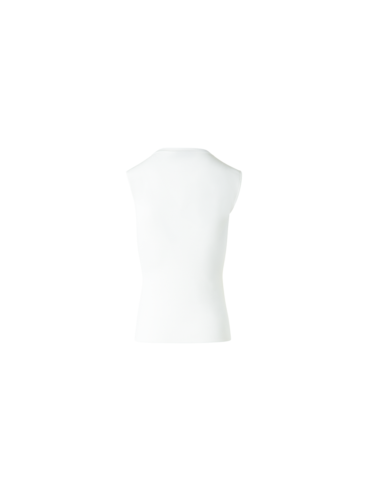 Designer Ärmelloses Stricktop aus Stretch-Seide - Ecru