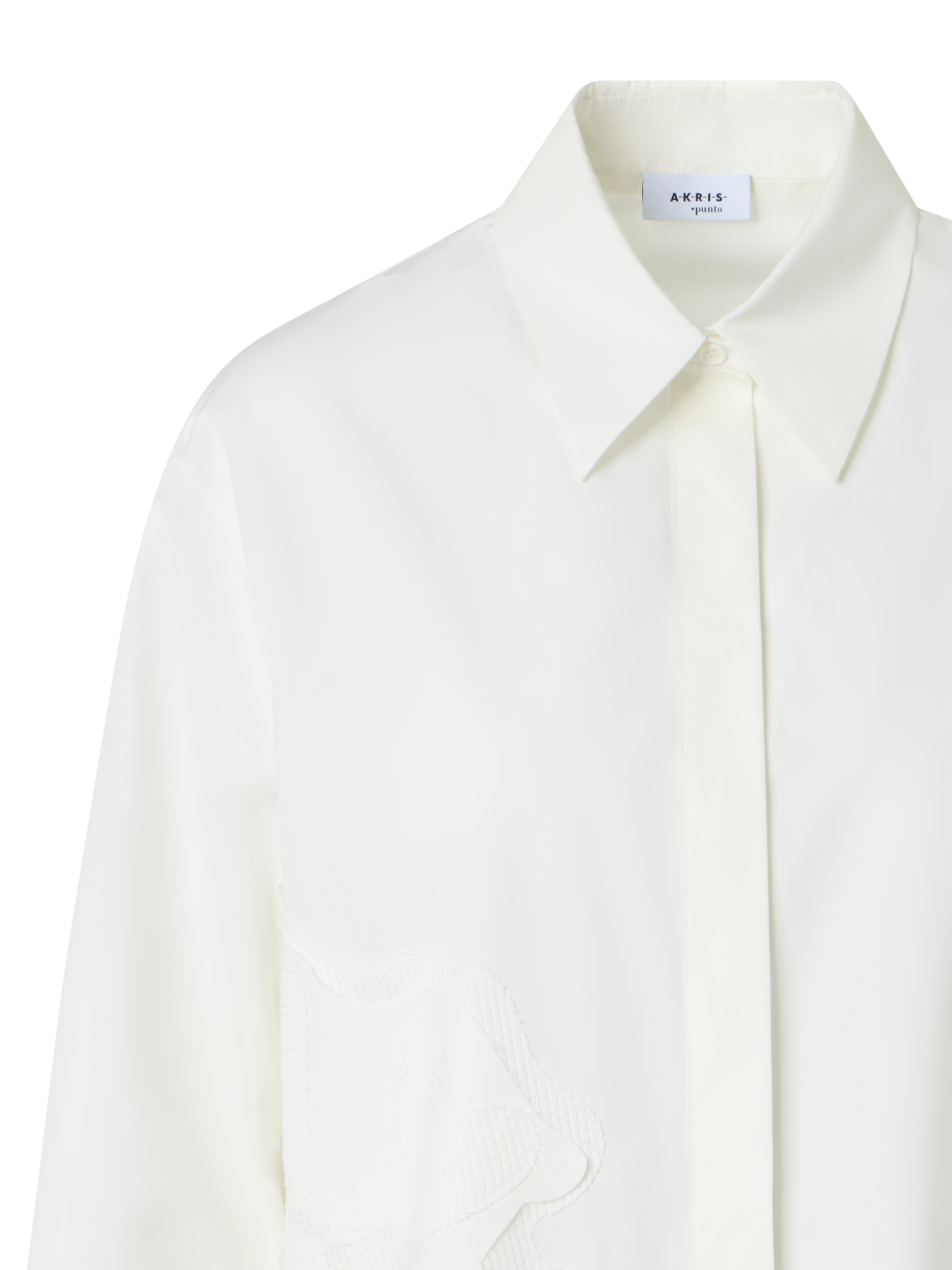 Designer Cotton Poplin Blouse with 3D Flower embroidery