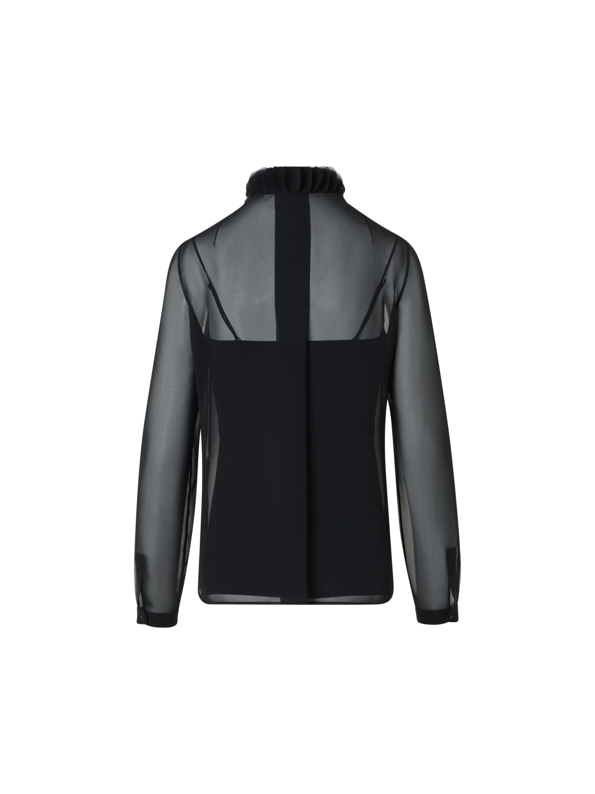 Designer Georgette-Bluse mit 3D-Punktverzierung - Schwarz