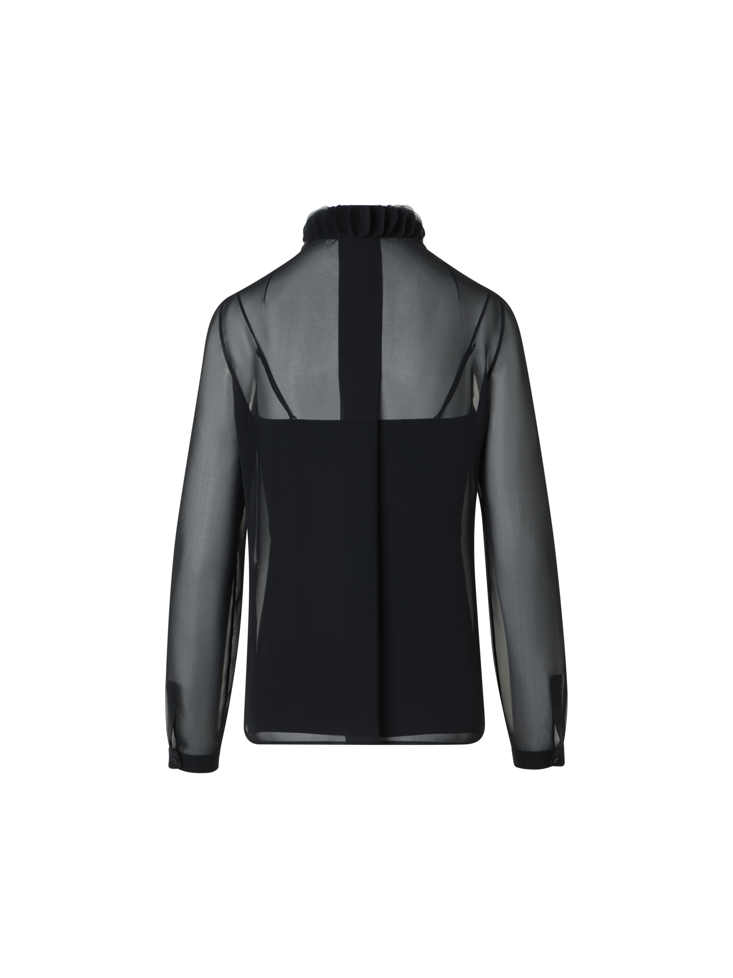 Designer Georgette-Bluse mit 3D-Punktverzierung - Schwarz