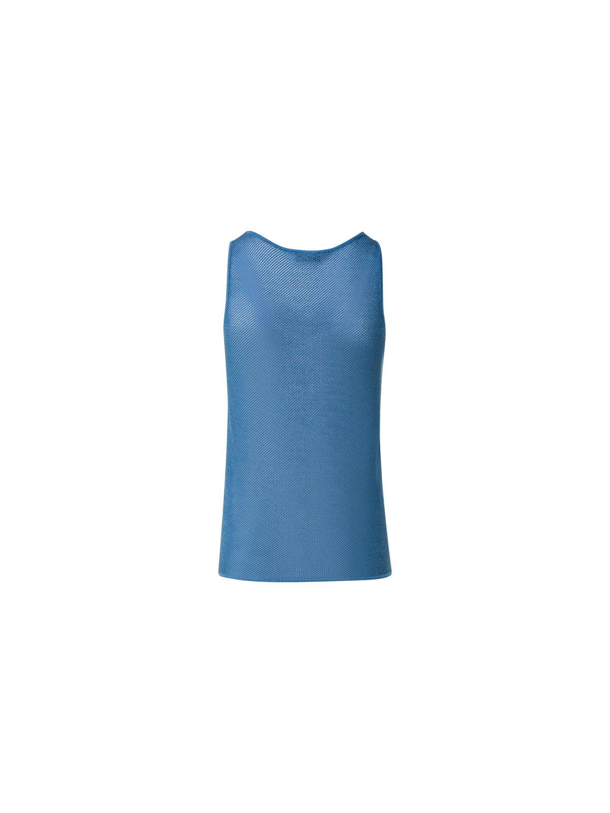 Designer Tanktop aus Seiden-Mesh-Strick - Blau