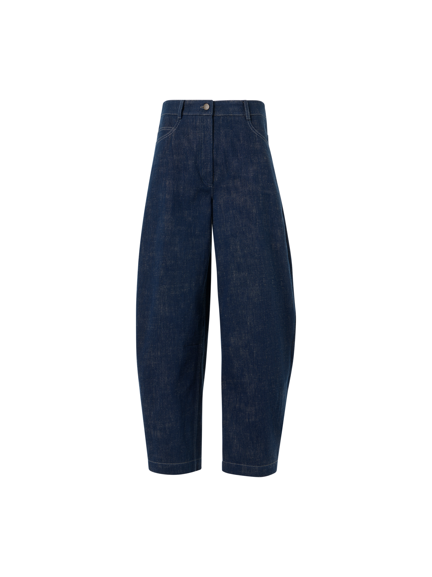 Designer Barrel-Leg Hose aus Winter-Denim - Dunkelblau