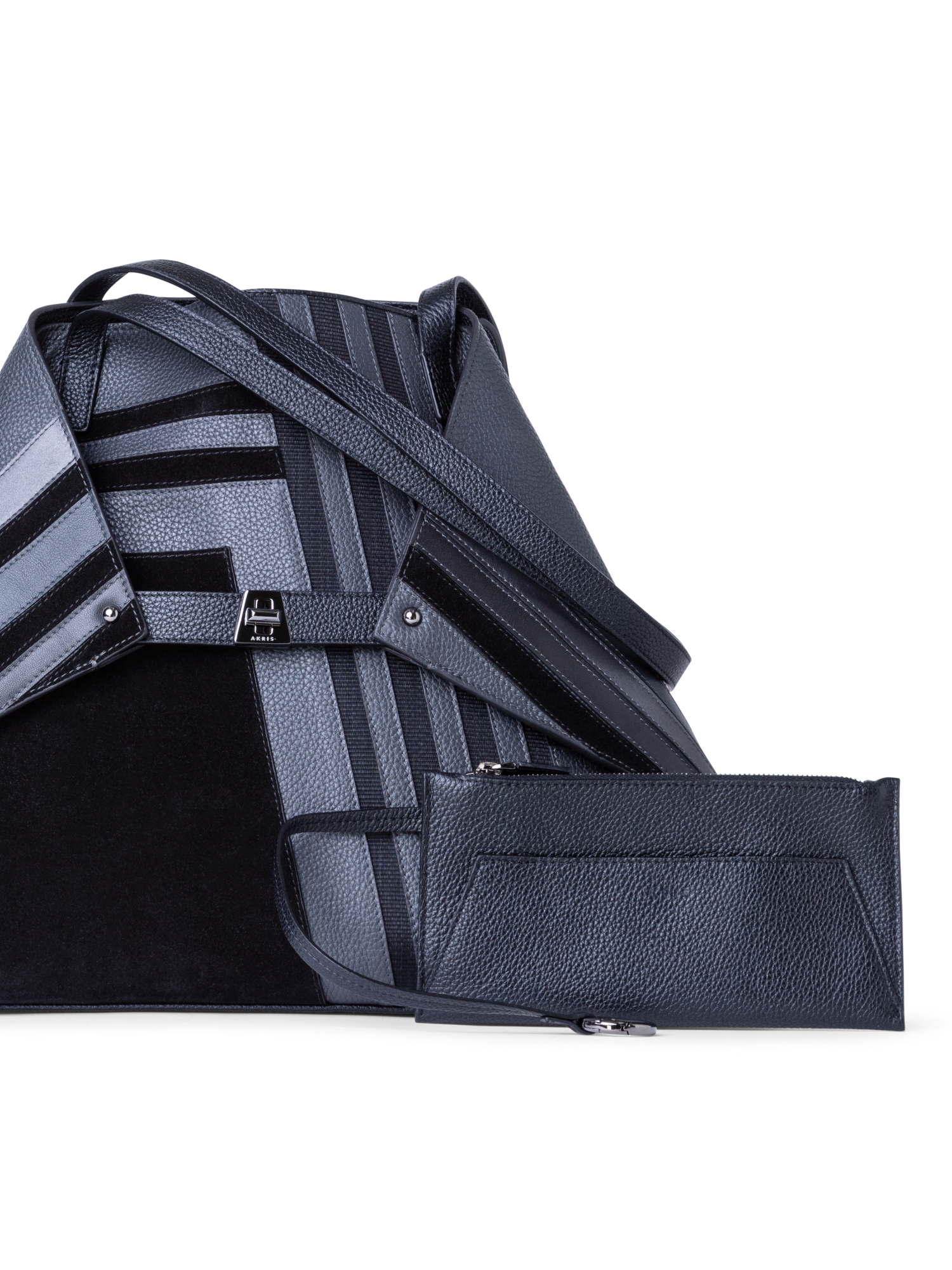 Designer Ai Medium Shoulder Tote - Schwarz - Grau - Bunt