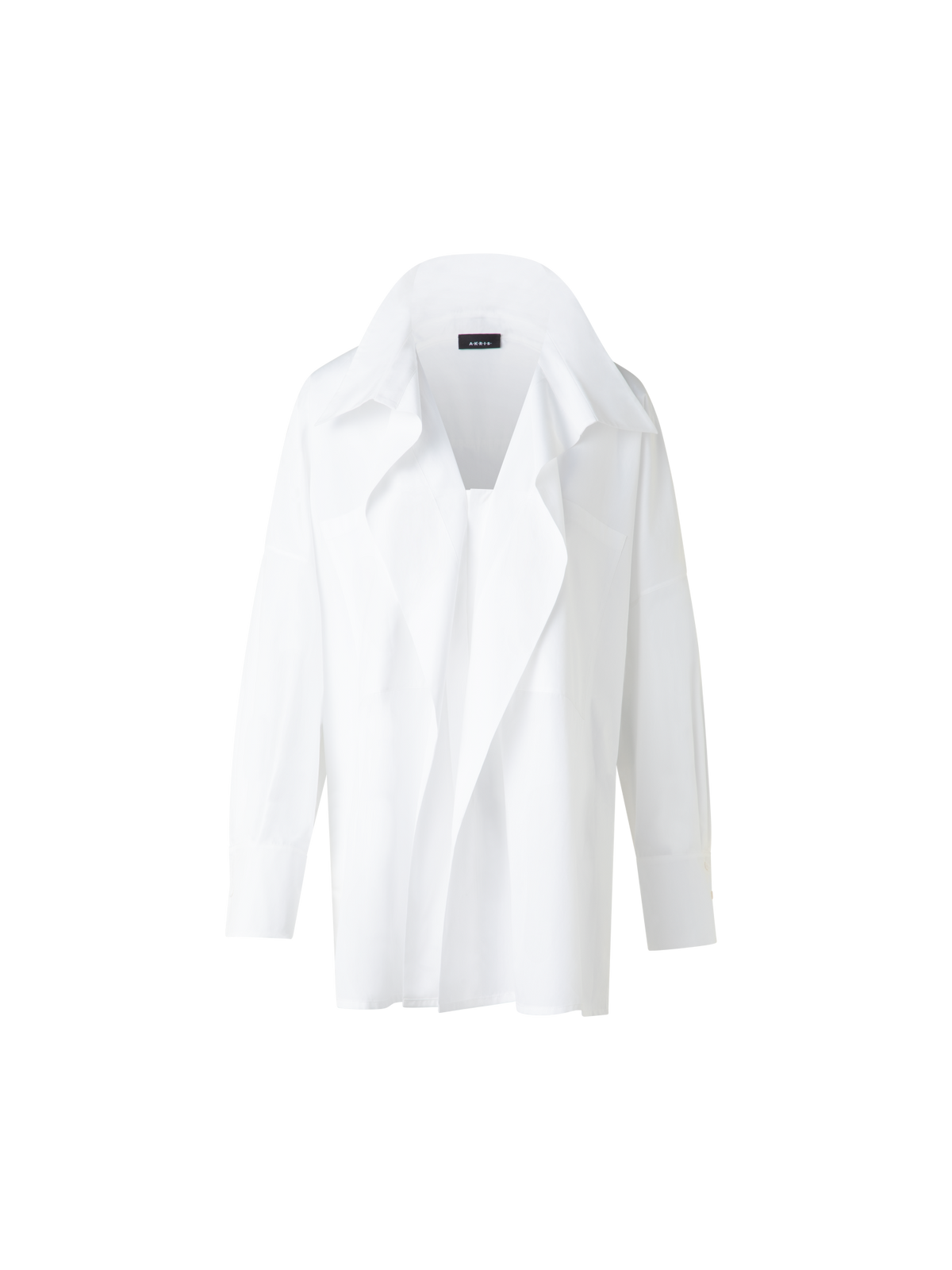 Designer Oversize Tunika-Bluse aus Baumwolle - Ecru - Weiss