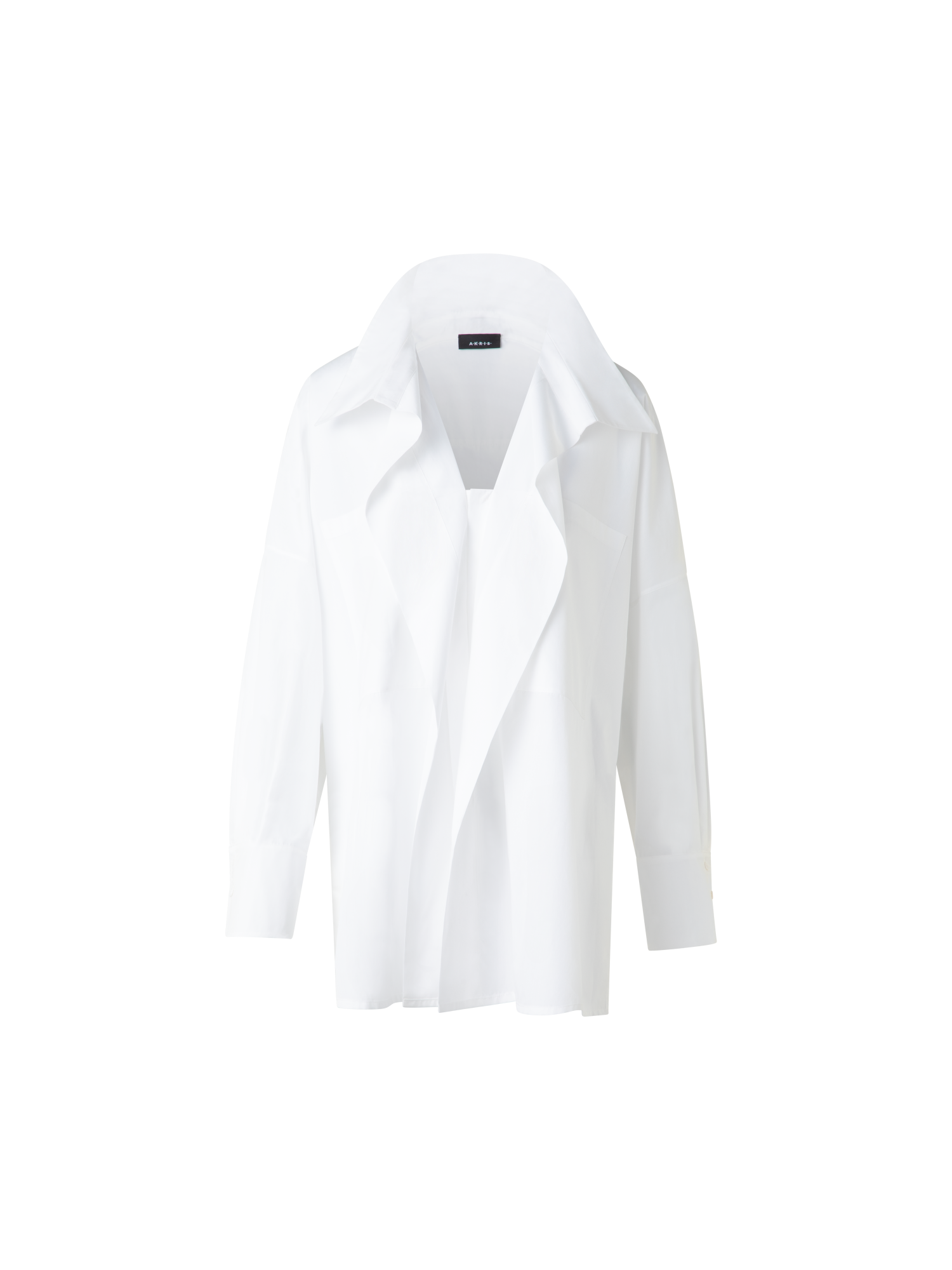 Designer Oversize Tunika-Bluse aus Baumwolle - Ecru - Weiss